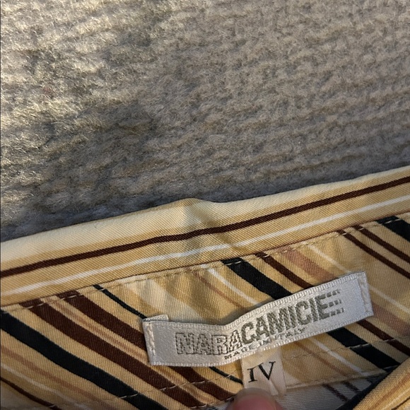 Naracamicie Beige and Black Striped Shirt - Picture 3 of 8